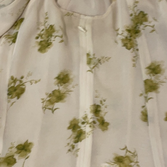 Cold Water Creek Green Floral Blouse - Picture 6 of 6